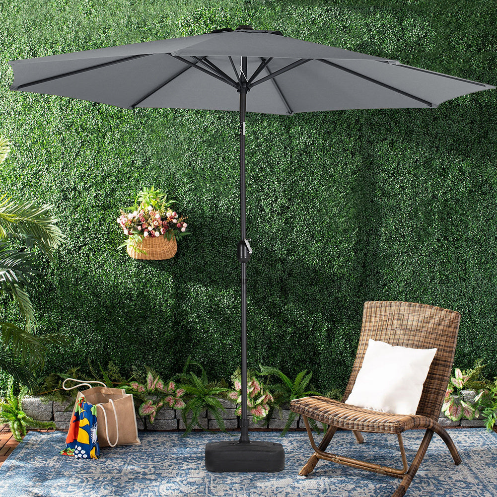 240 cm H 3M Outdoor Large Rotating Patio Parasol, with Plastic Fillable Base