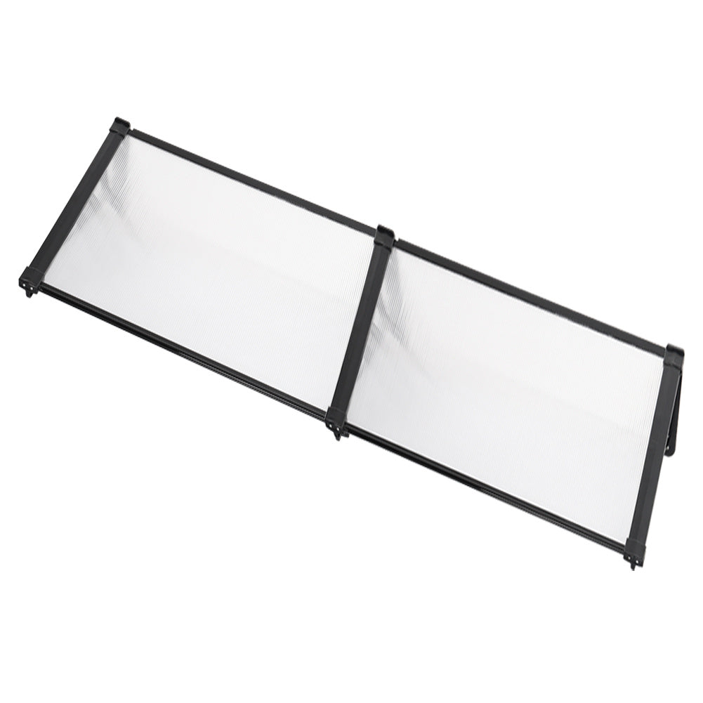 Black Straight Door Canopy Awning Shade Shelter, 190x90x28CM