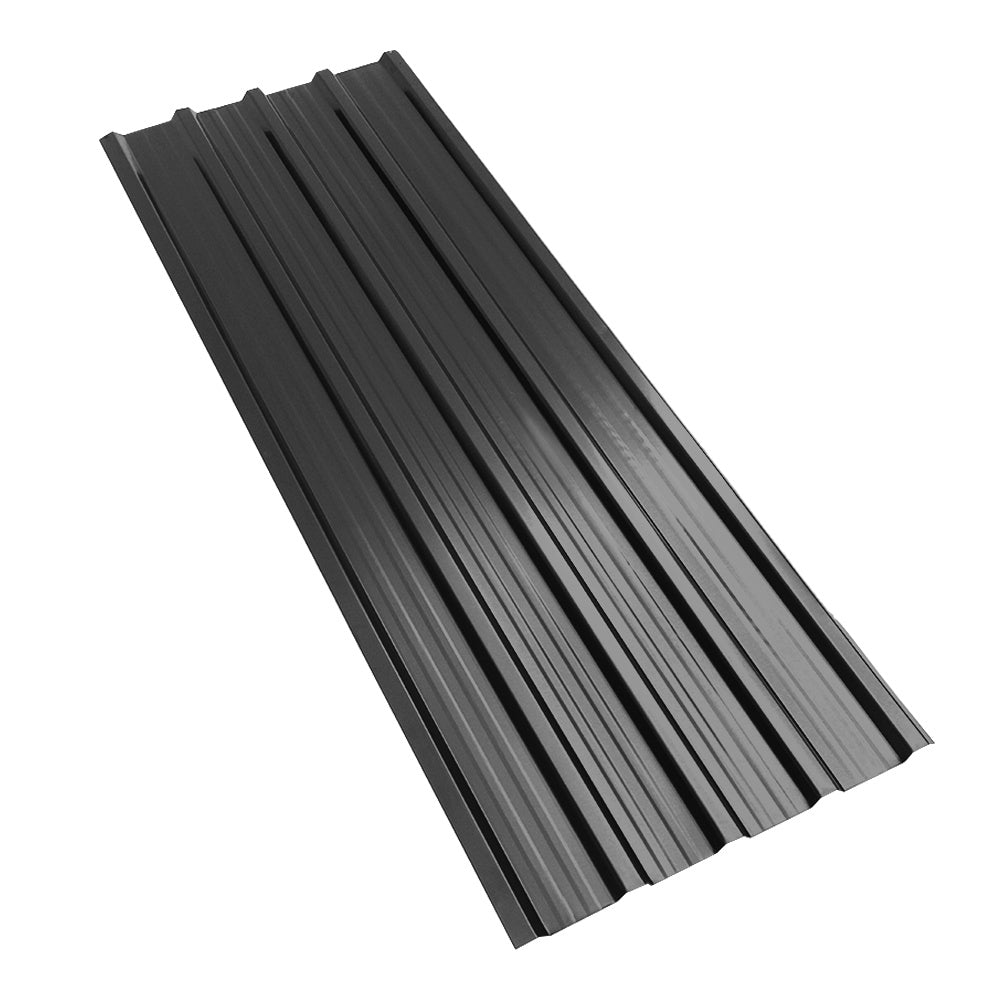 Black Set of 12 Steel Corrugated Panels