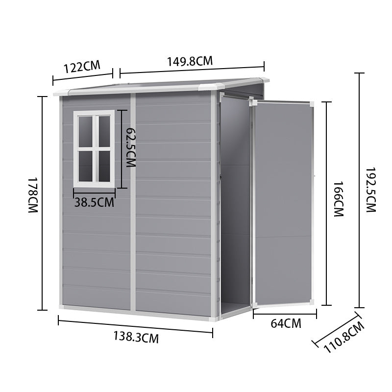 Grey Outdoor Plastic Storage Shed Tool Shed