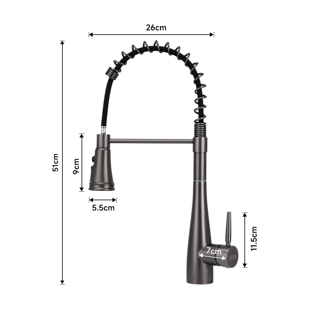 Prerinse Pull Down Swivel Kitchen Faucet,Grey