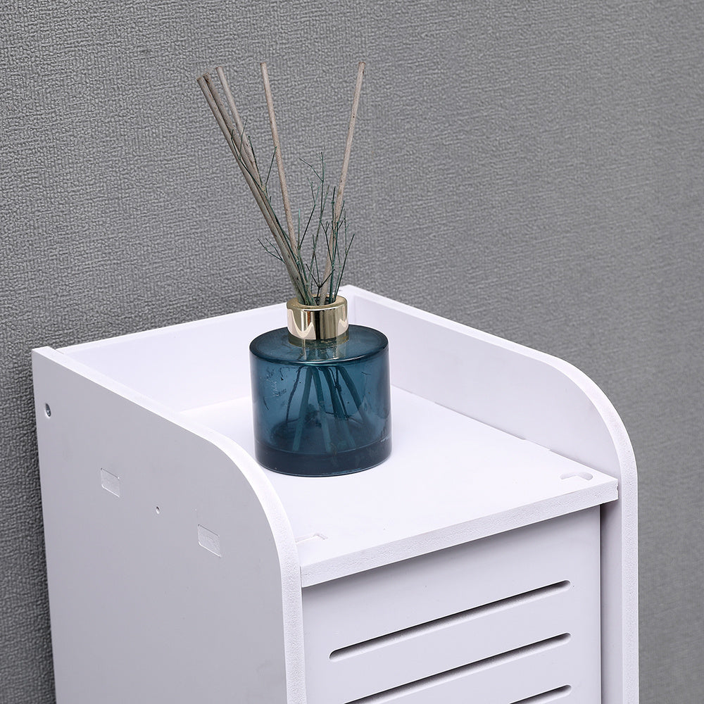 White 118cm H Freestanding Wooden Tall Bathroom Cabinet