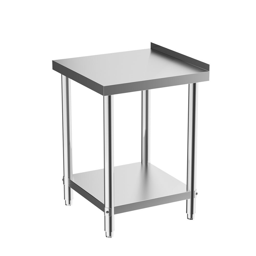 60CM Stainless Steel Working Table with Lower Layer and Back Panel