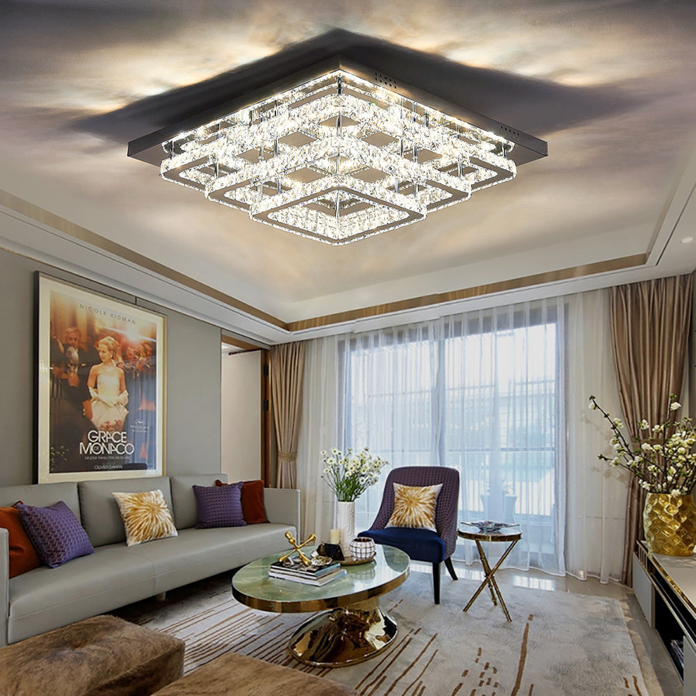 Modern LED Ceiling Light Crystal Lamp 60CM Dimmable
