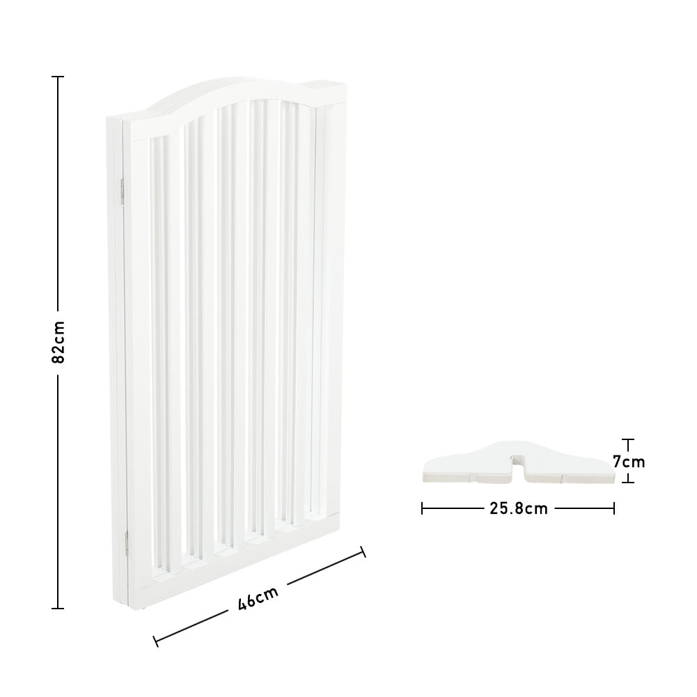 Wood Durable Free Standing Folable Pet Gate Fence White 3 Panels