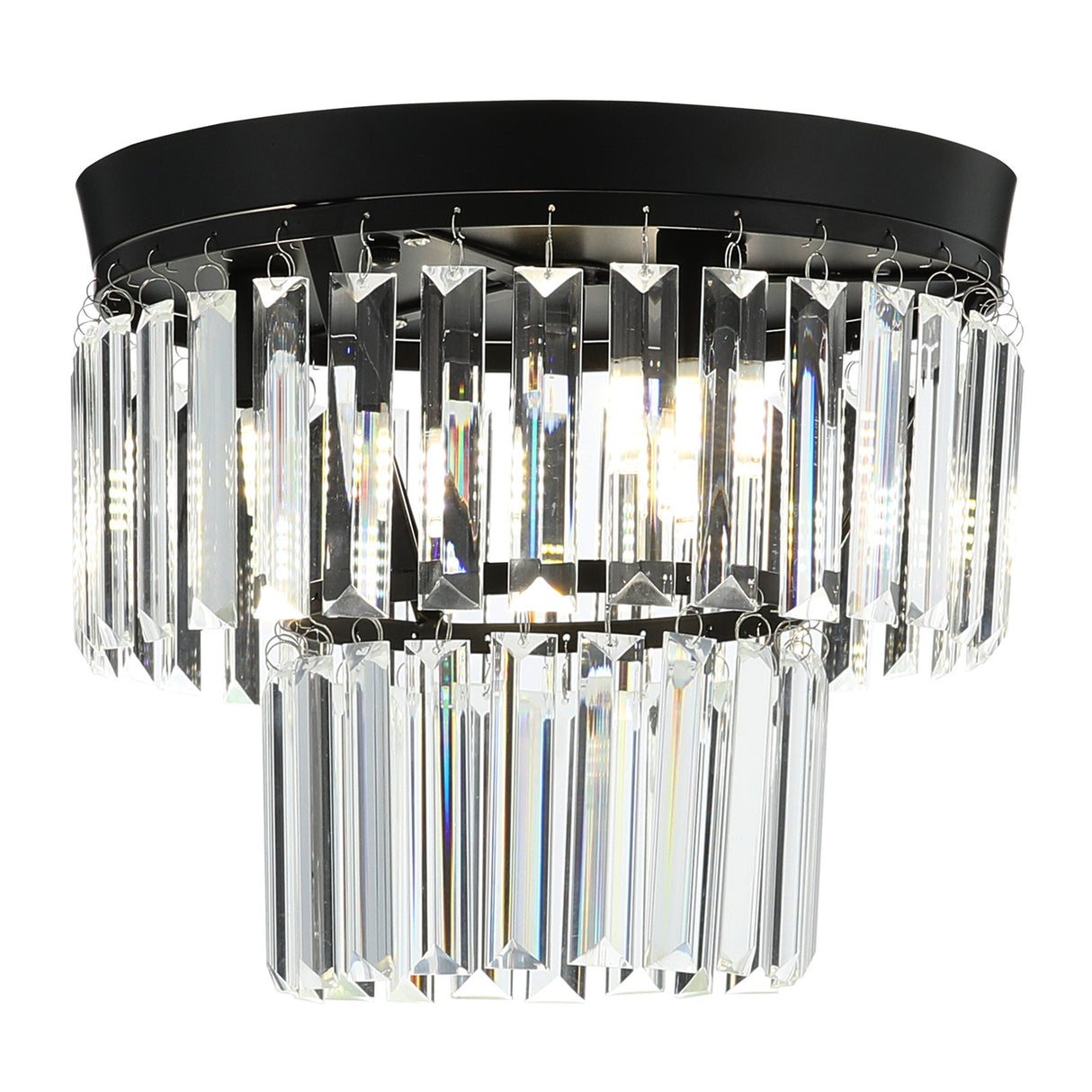 Modern Black 30x20cm Crystal LED Ceiling Light