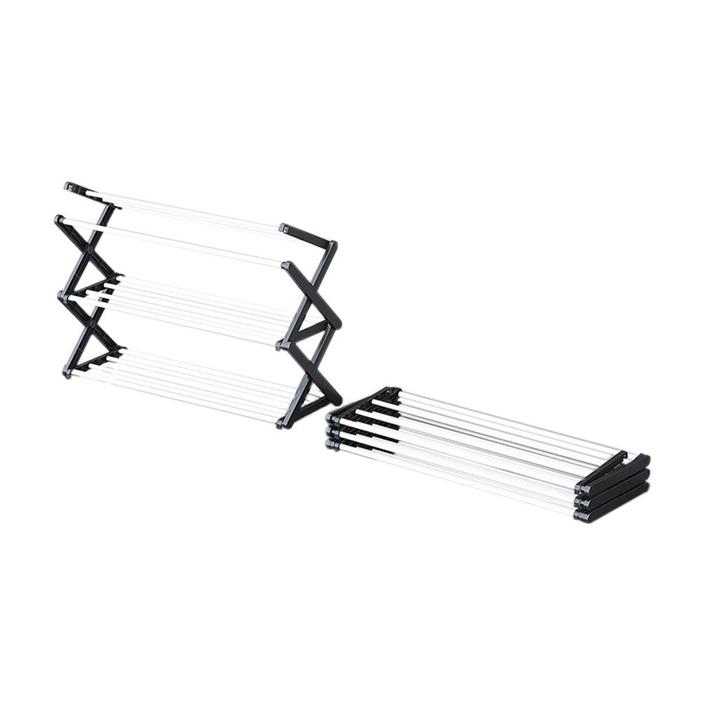 Black Foldable 3 Tier Metal Shoe Rack