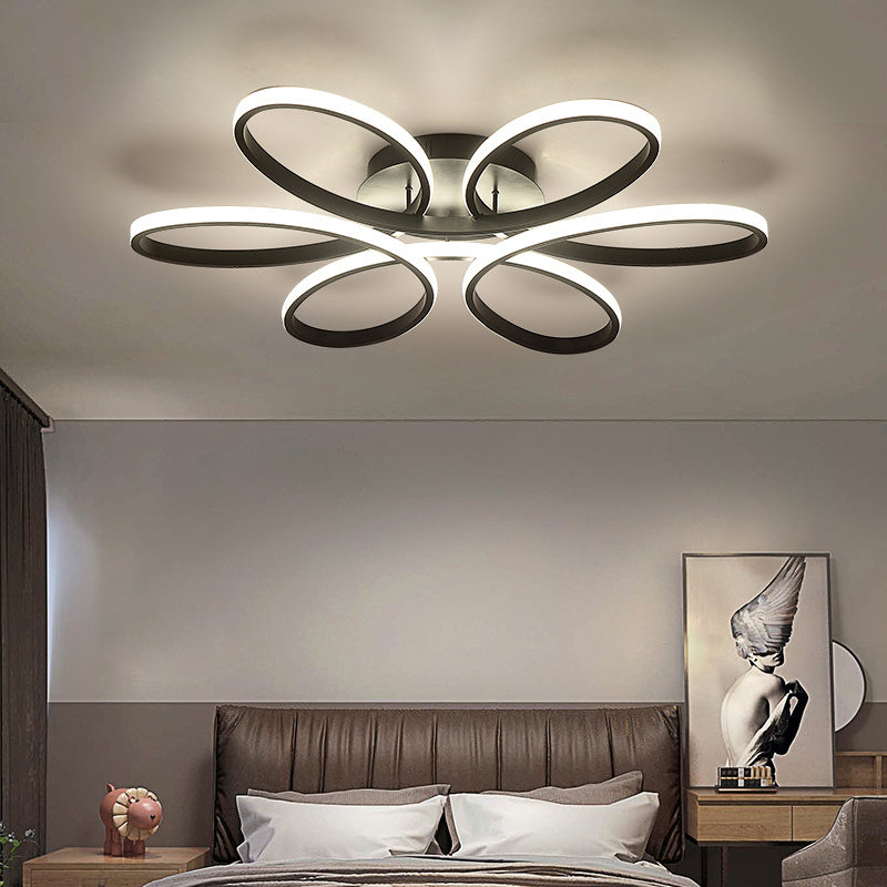 LED Dimmable Ceiling Light Floral Pendant With Remote, 74CM