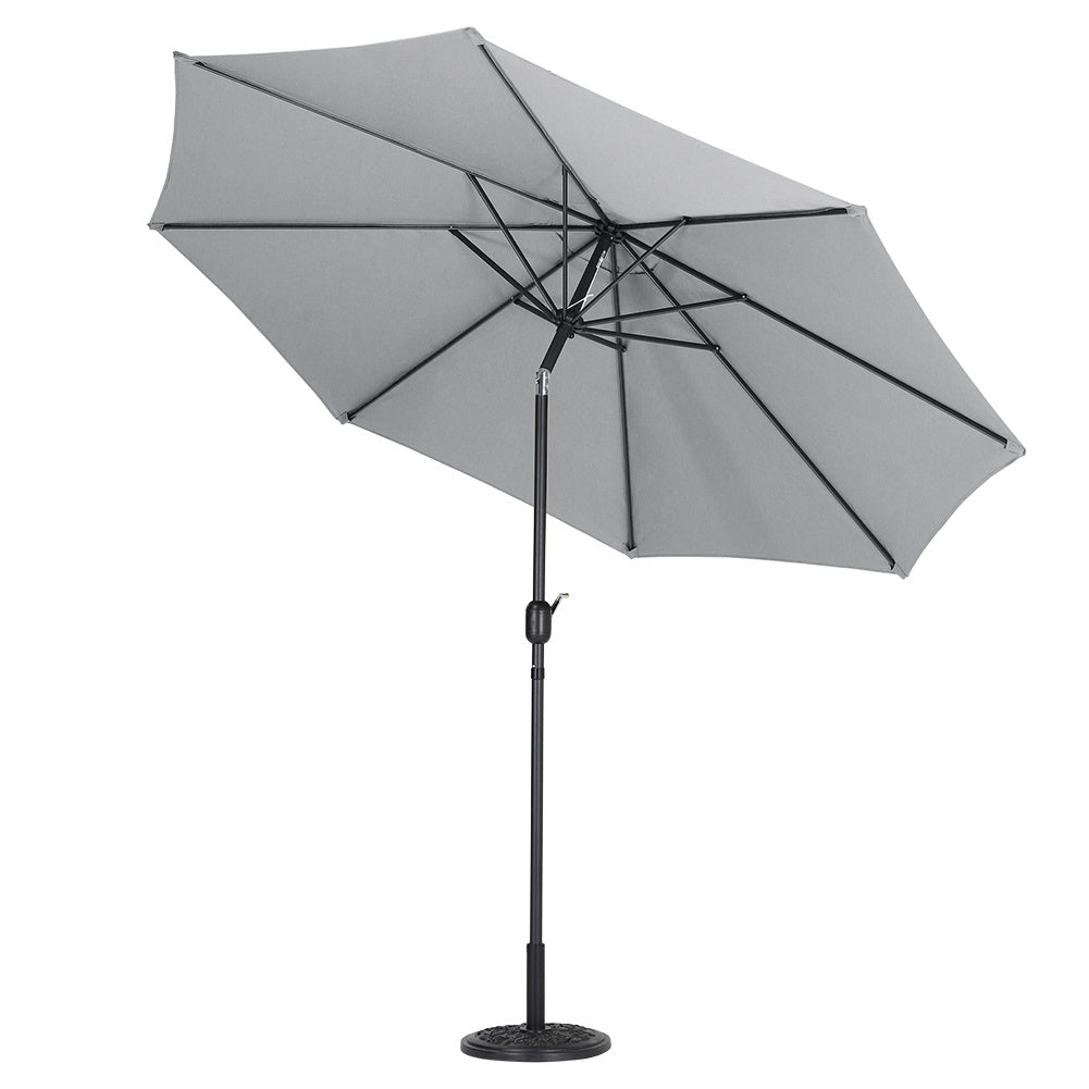 240 cm H 3M Outdoor Large Rotating Patio Parasol ,with Floral-Pattern Base