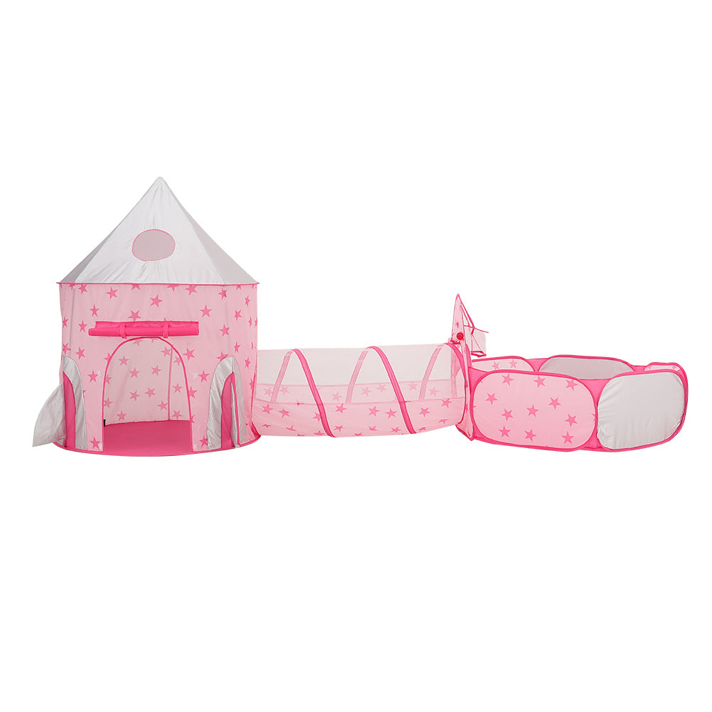 Kids Pop-up Play Tent, Tunnel and Ball Pit Set, Pink