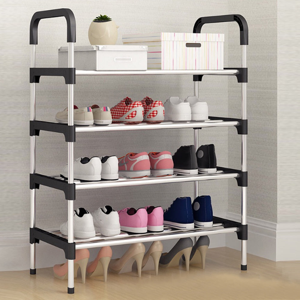 4 Tier Metal Shoe Rack Shoe Storage Stand Organiser