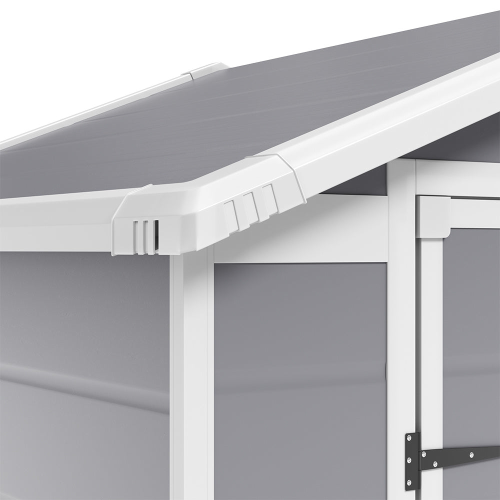 Grey Plastic Outdoor Garden Storage Shed with Deadbolt