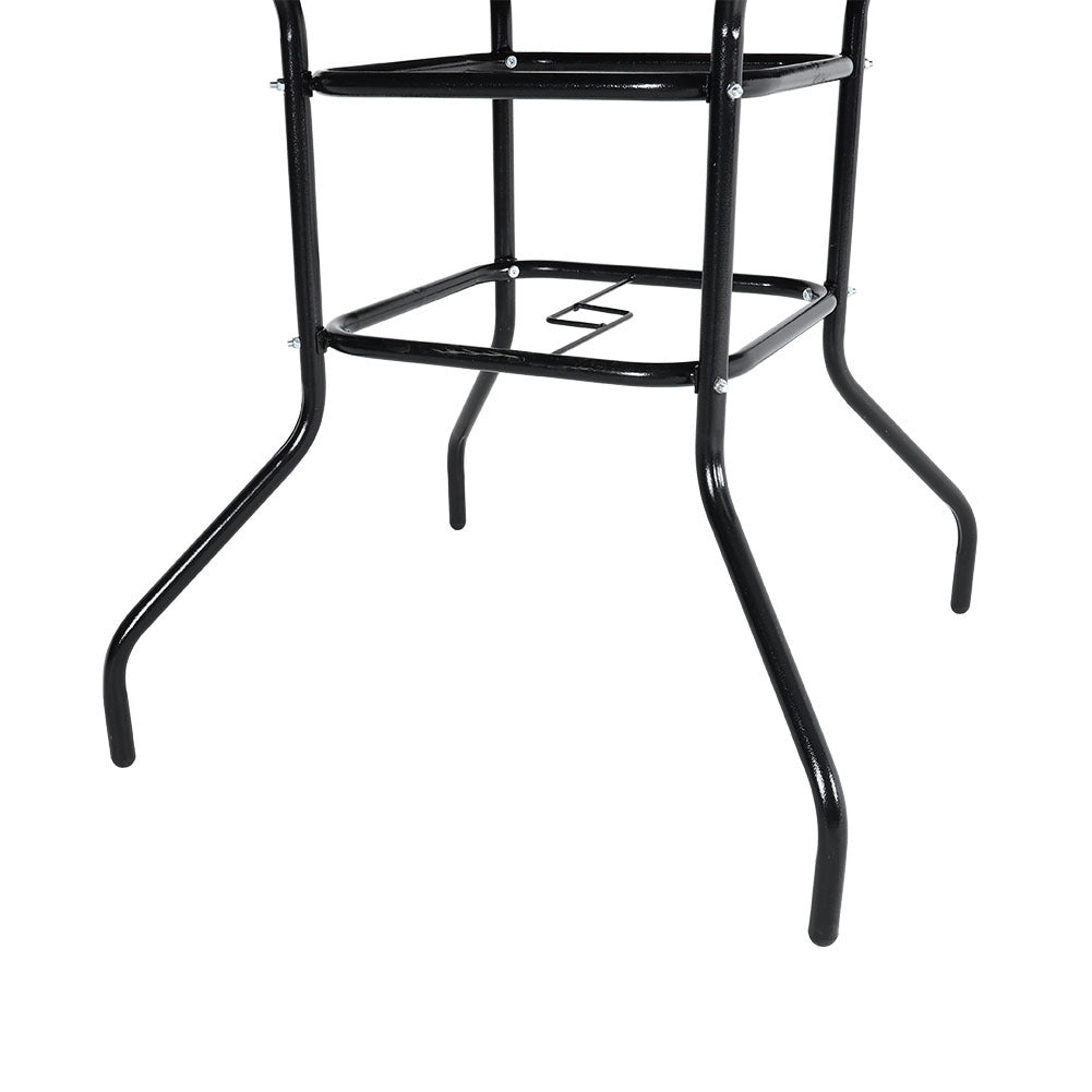80CM Garden Glass Top Table With Umbrella Hole, Square