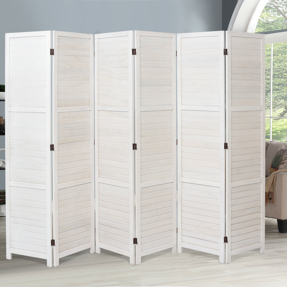 Folding Room Divider Privacy Separator Screen White 6 Panel