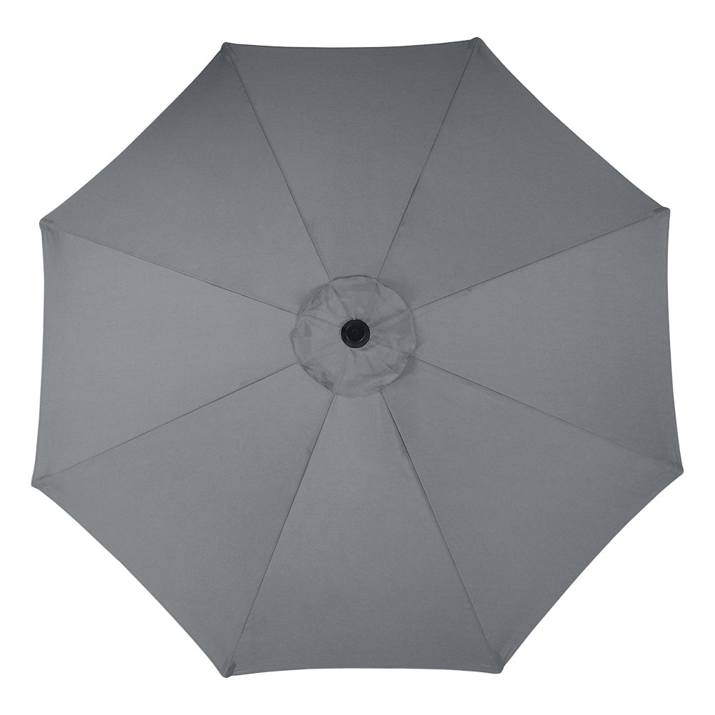 3M Parasol Umbrella Patio Sun Shade Crank Tilt with Round Base, Dark Grey