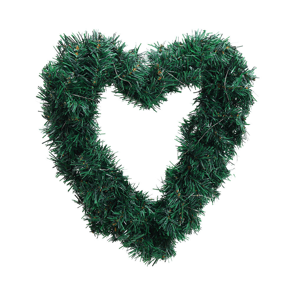 Christmas Garland Heart shaped Door Hanging Window Wreath with LED Light
