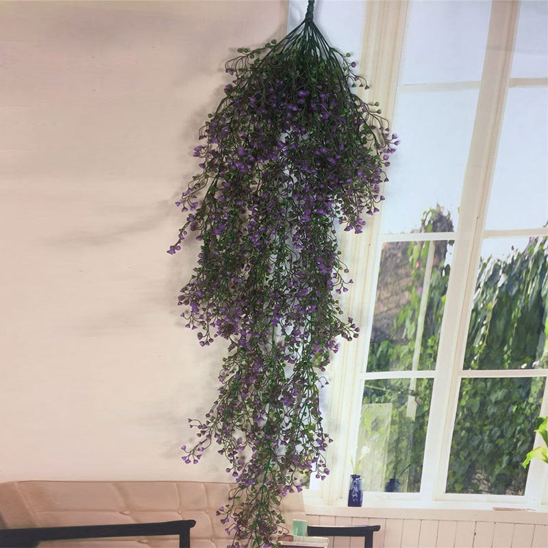Artificial Trailing Ivy Flower Vine Leaf Garland Plants, Purple