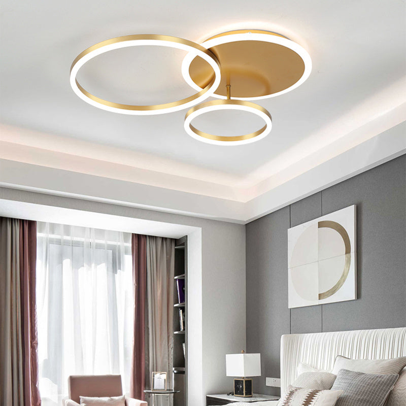 Modern Round LED Ceiling Light 3 Circle Cool White
