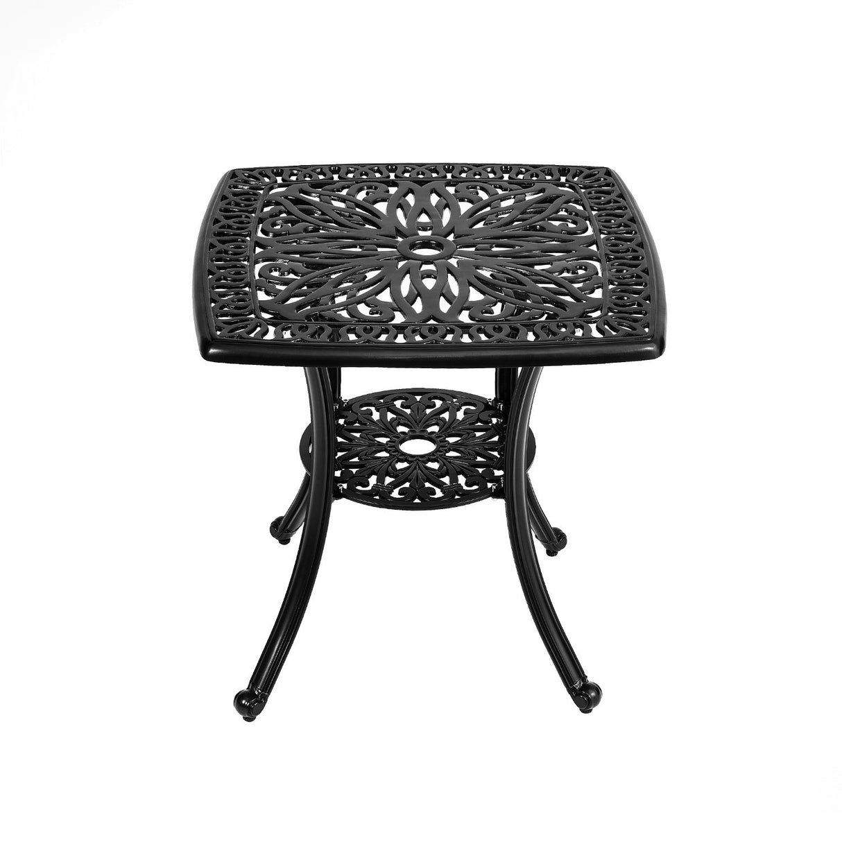 Black Square Cast Aluminum Outdoor Bistro Table
