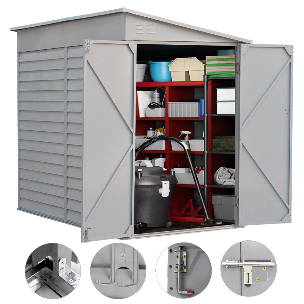 White Outdoor Steel Bike Utility Storage Shed