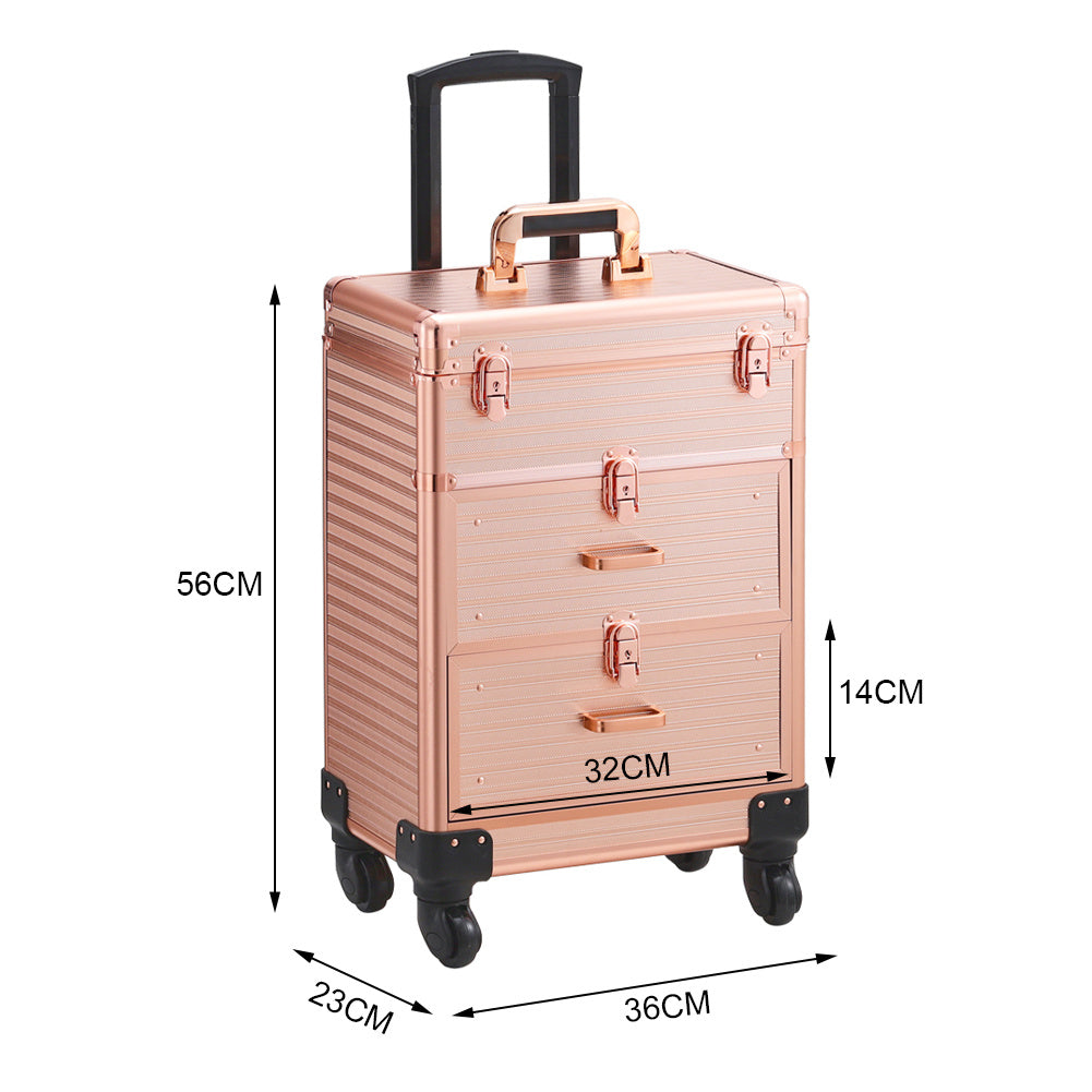 3in1 Portable Cosmetic Makeup Case Manicure Case with Drawers