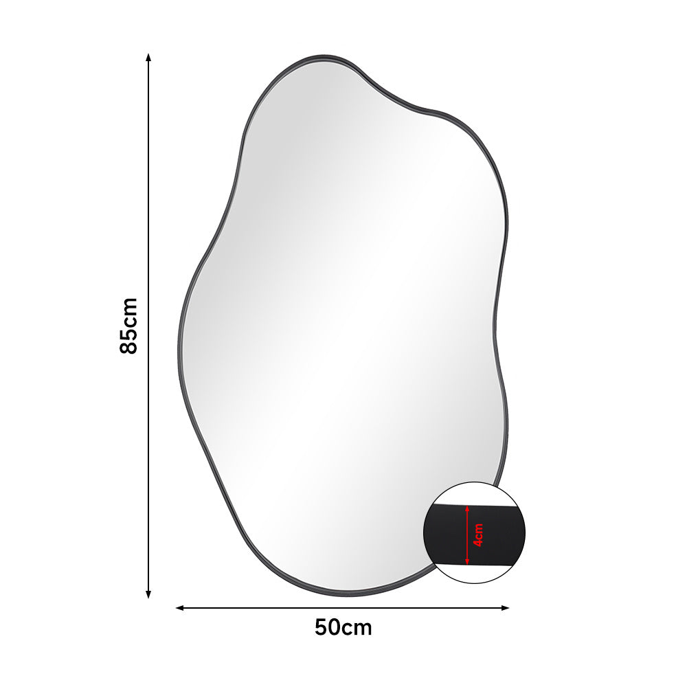 Black 50cm W Metal Framed Wall Mirror Decorative