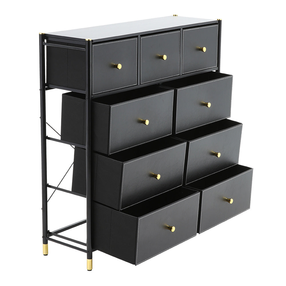 Black 9 Drawer Plastic Storage Cabinet