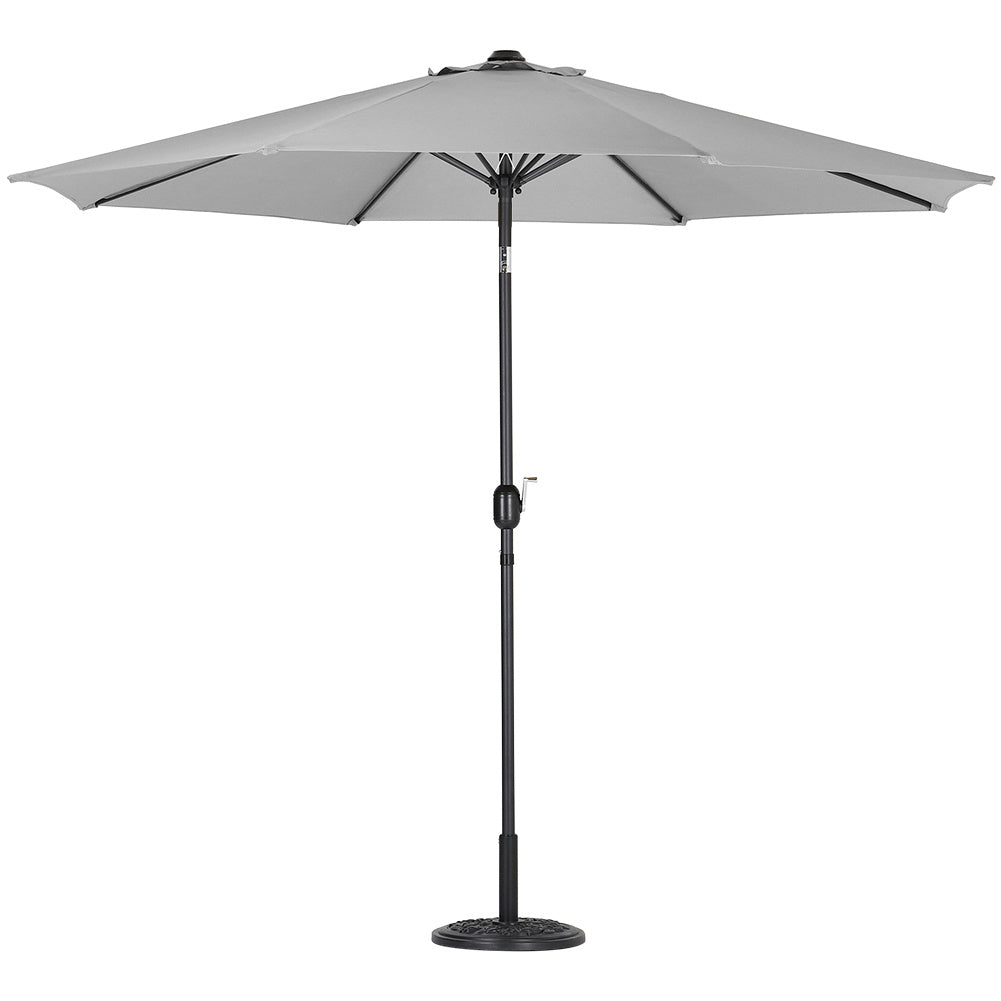 240 cm H 3M Outdoor Large Rotating Patio Parasol ,with Floral-Pattern Base