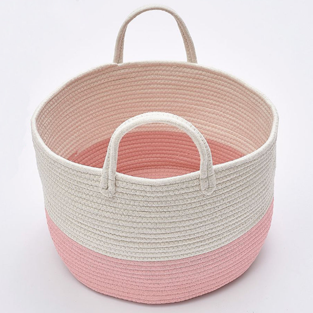 90L Linen Laundry Basket Hamper Organizer,Pink