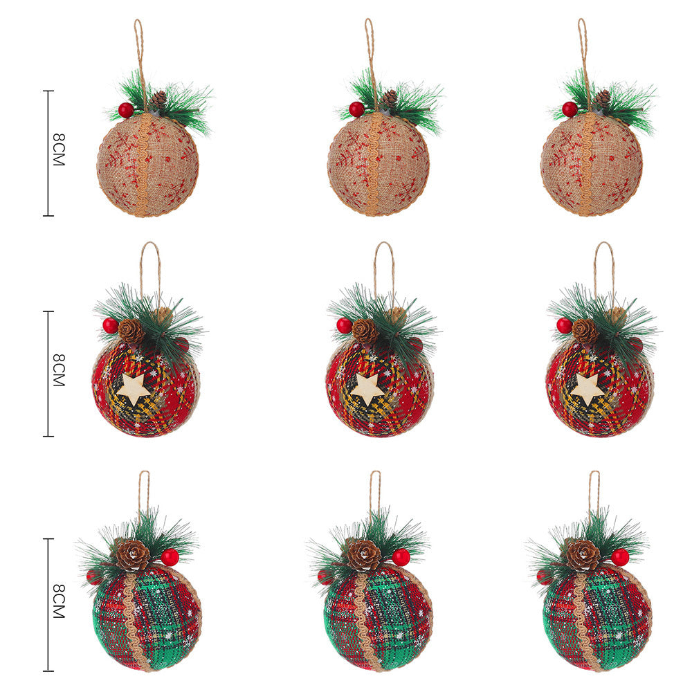 Set of 9 Christmas Ball Ornaments Hanging Decorations Christmas Baubles Ser for Chrismas Tree