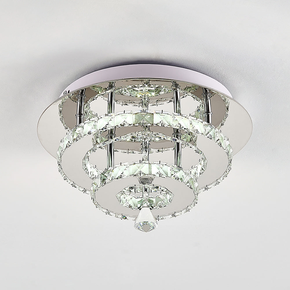 30W LED Ceiling Light Crystal Pendant Lamp, Dimmable with Remote