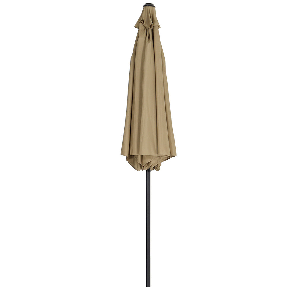 3M Parasol Umbrella Patio Sun Shade Crank Tilt with Round Base, Taupe
