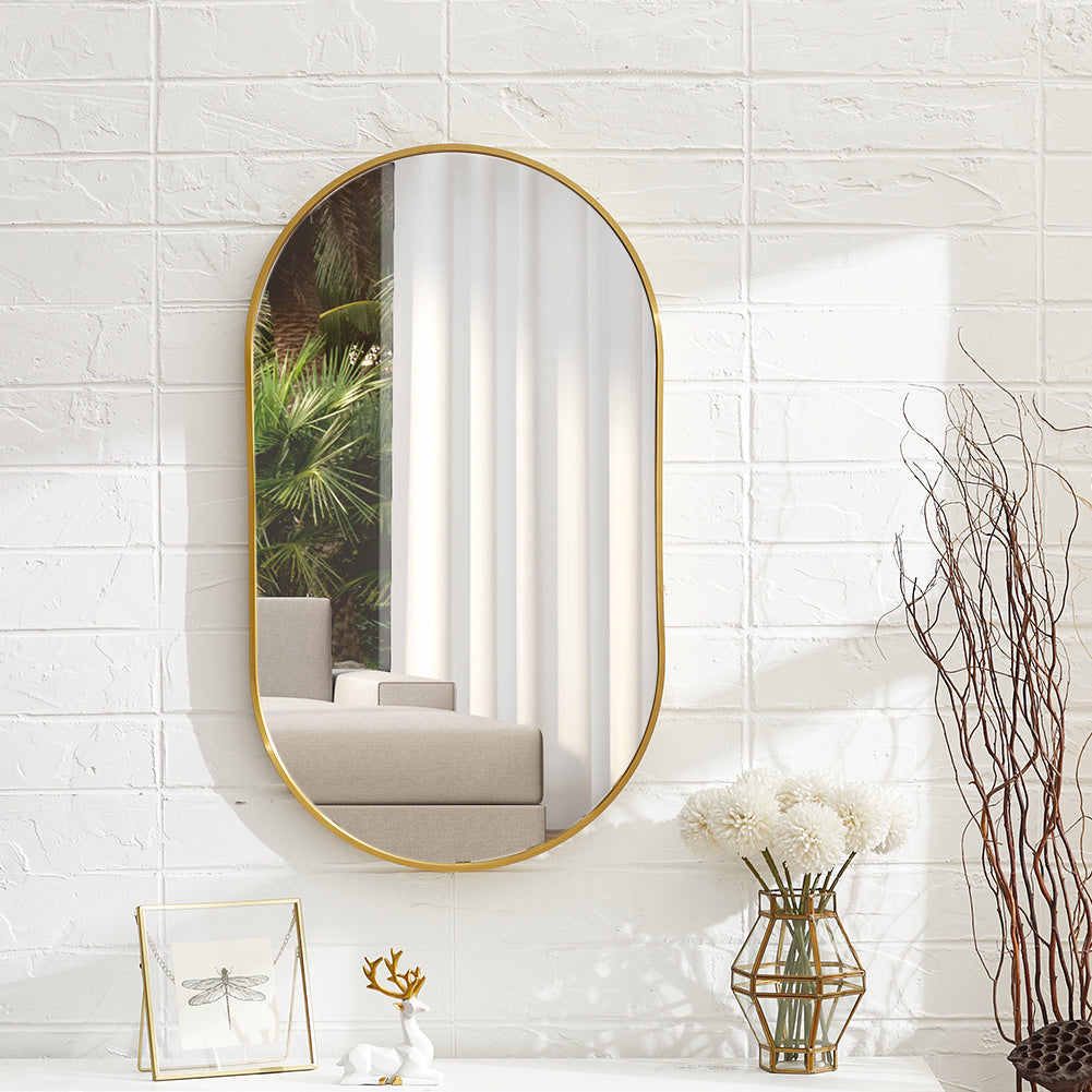 Gold 70cm Oval Bathroom Vanity Mirror Wall Mirror