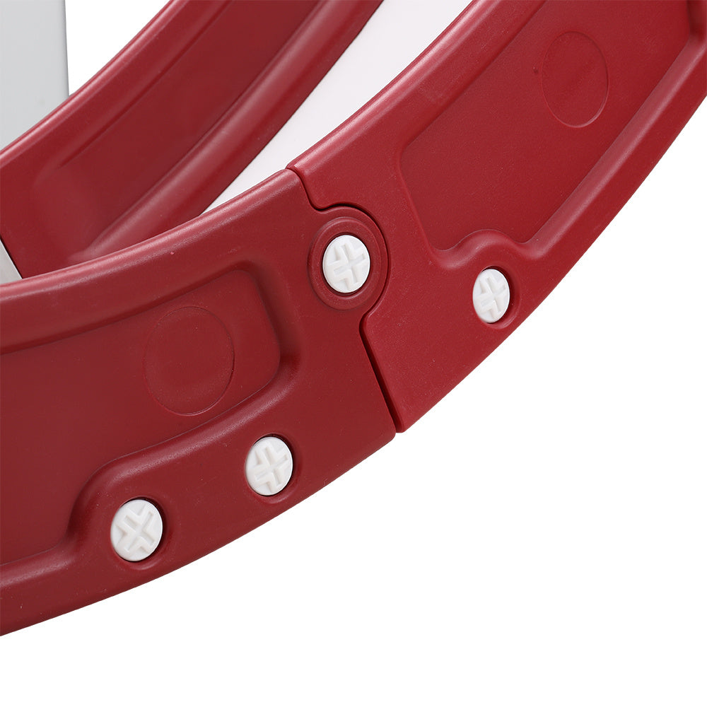 Red Kids Swing and Slide Set with Basketball Hoop