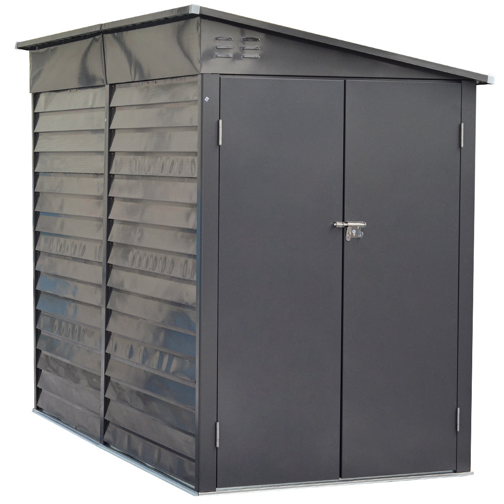 Light Grey Outdoor Steel Motorcycle Storage Shed