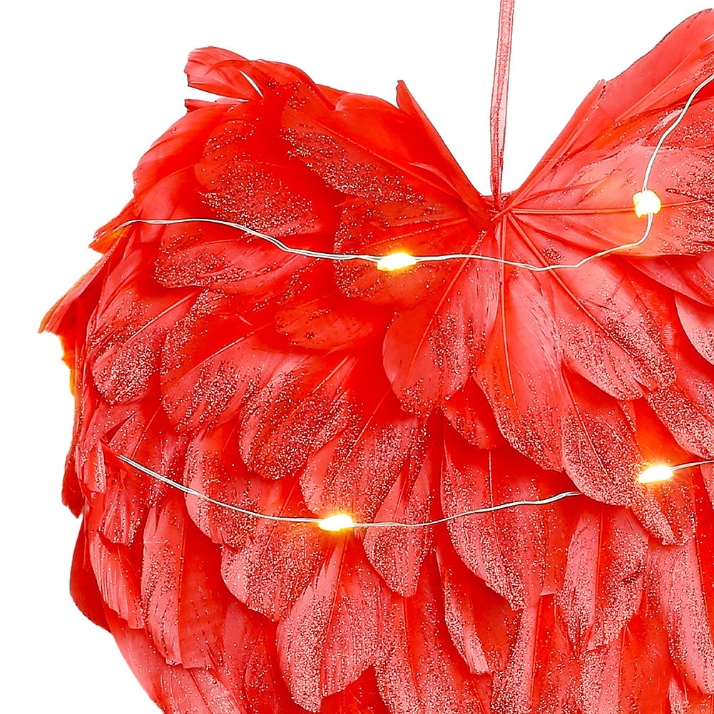 LED Light Red Feather Creative Hanging Ornament
