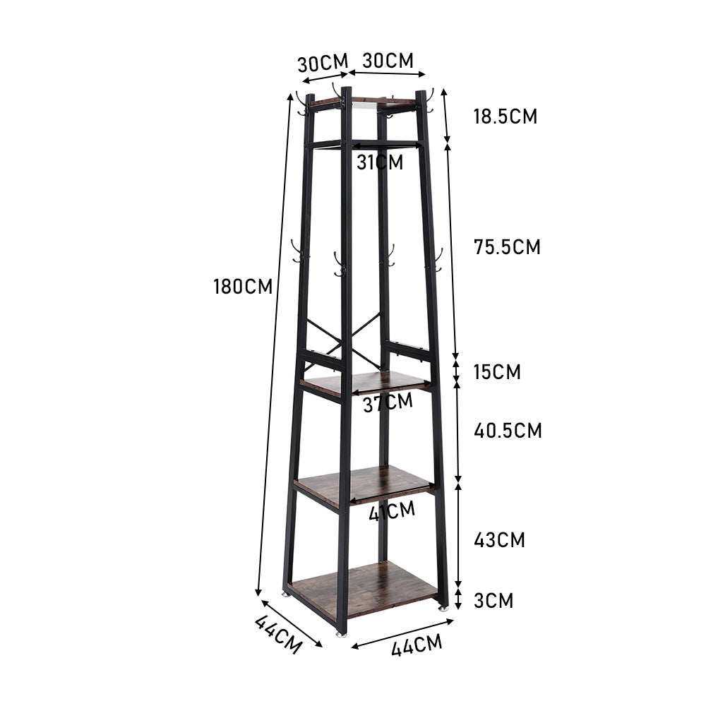 Direct Industrial Style Clothing Rack with 4 Tiers of Shelve