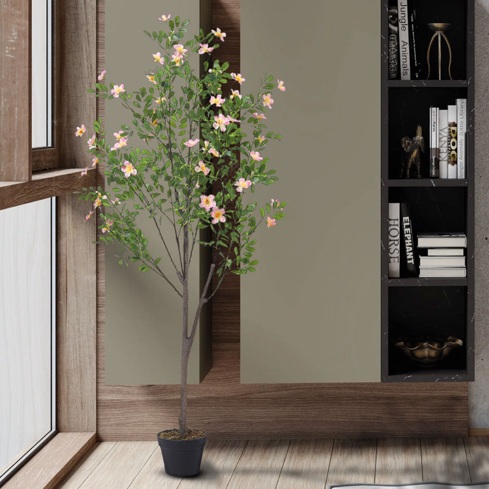 Green 160cm Indoor Outdoor Decor Artificial Frangipani Blossom Tree in Pot