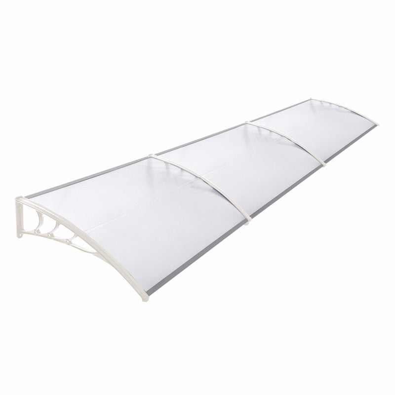 Door Canopy Awning Window Rain Snow Shelter Curved Sheet White 270CM