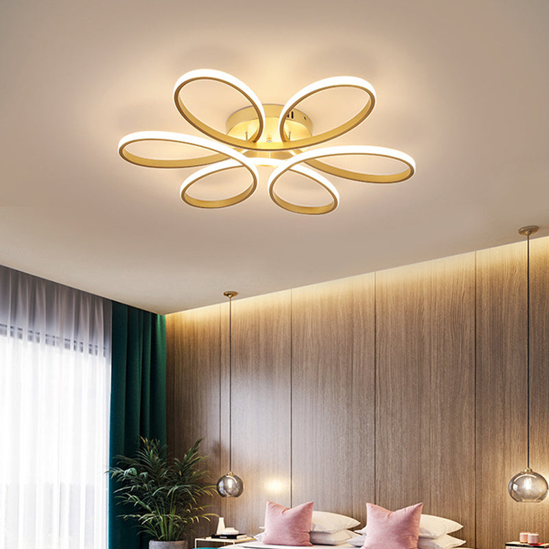 Modern Petal LED Ceiling Light, Gold 58CM Dimmable