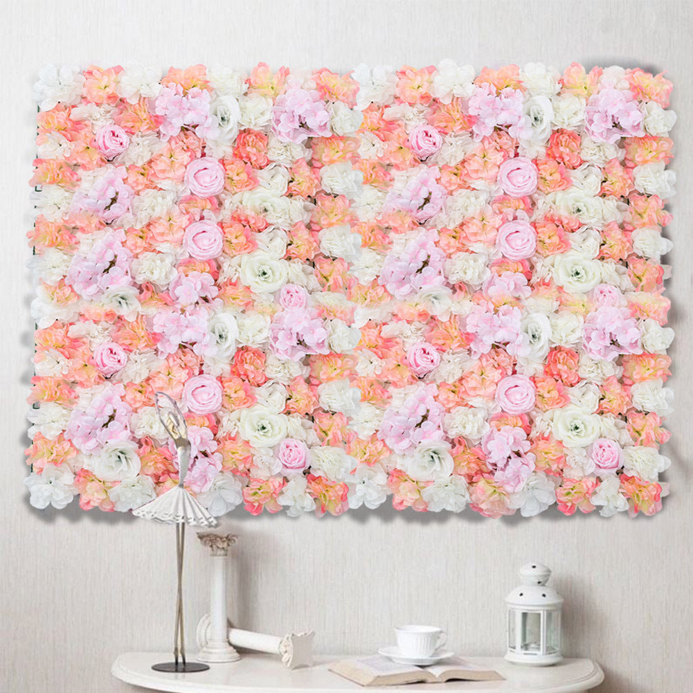 Multicolor Artificial Rose Flower Backdrop Wall Panel