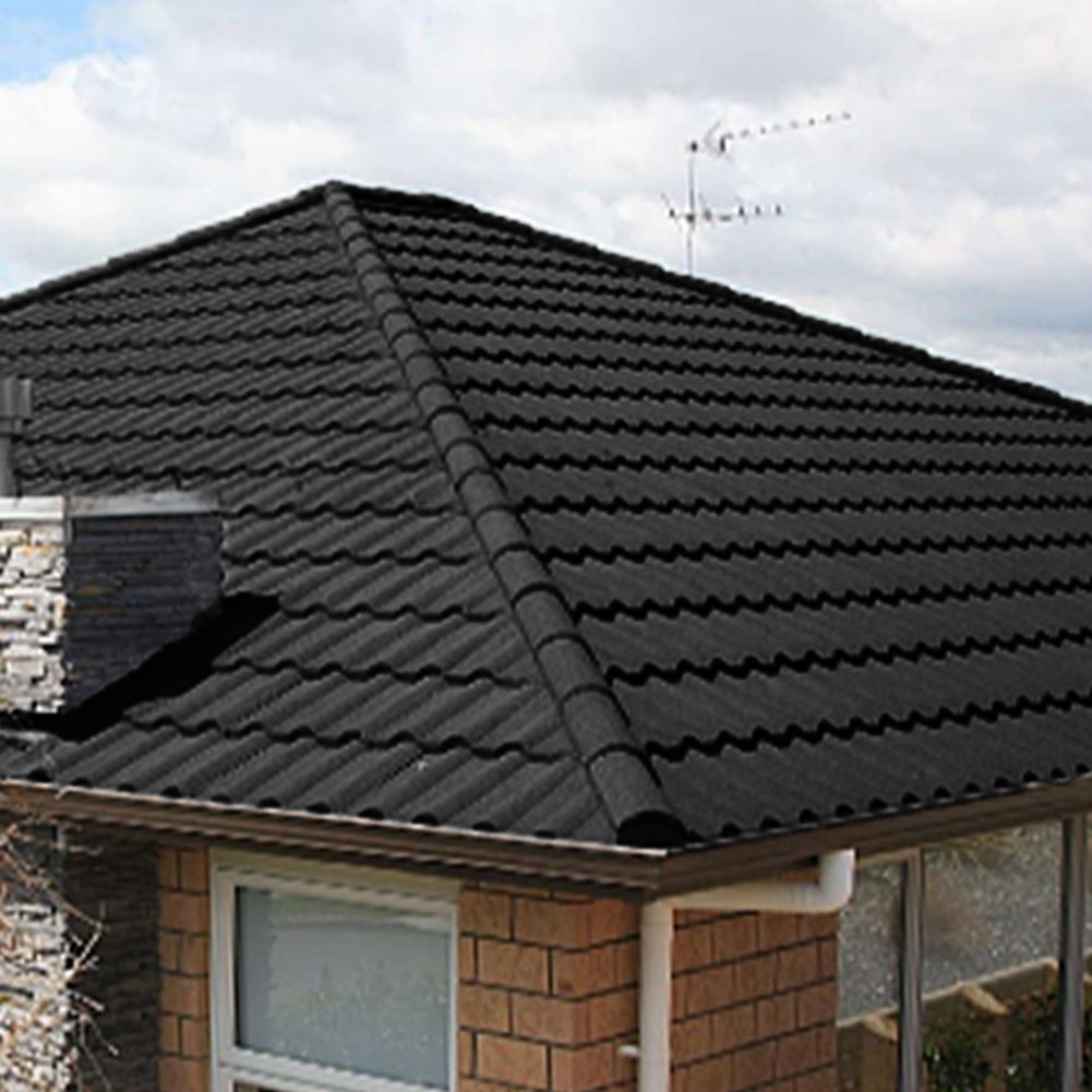 Black Half Round Ridge Tile Stone Coated Metal Roofing 10pcs