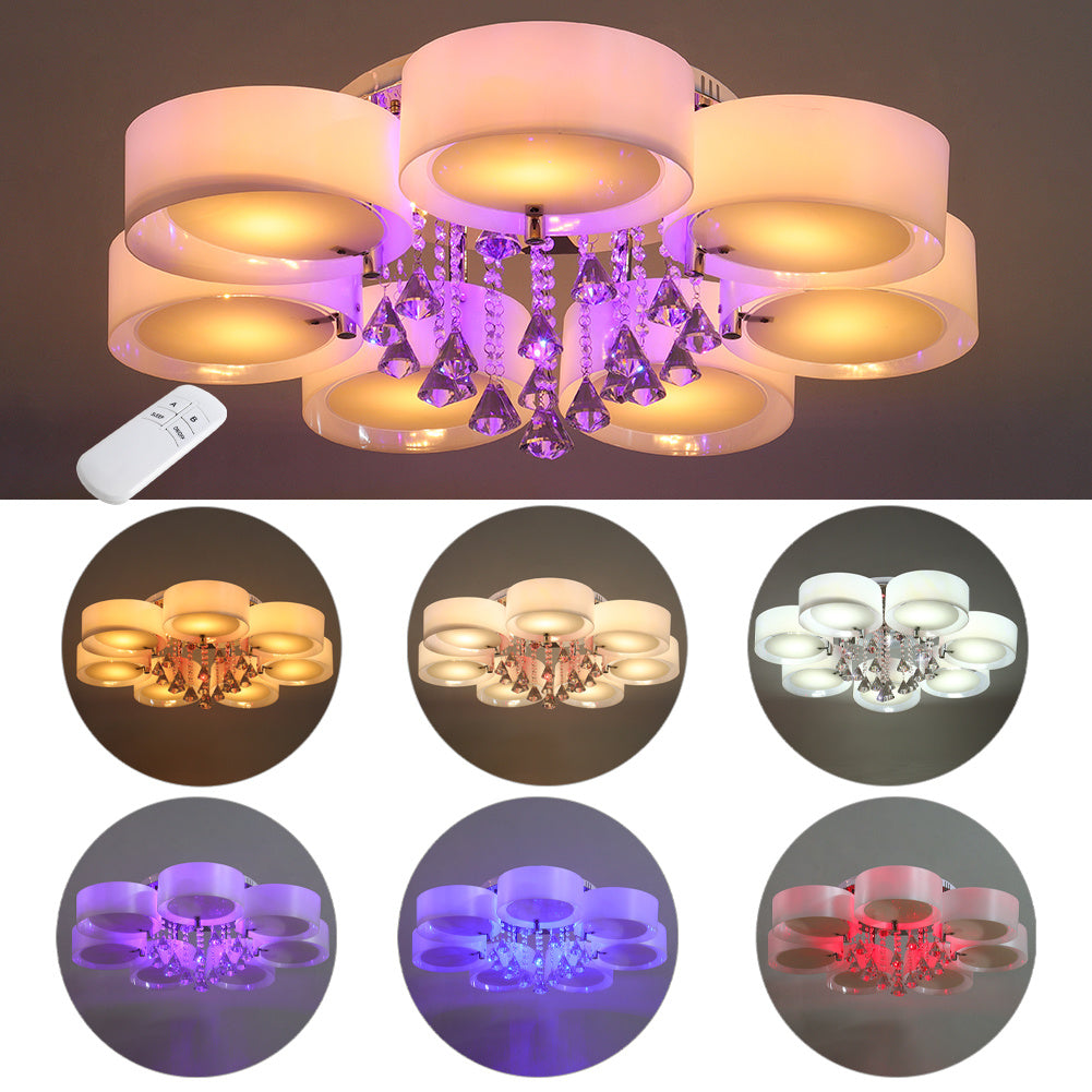 LED Crystal Ceiling Light Lamp 7 Head