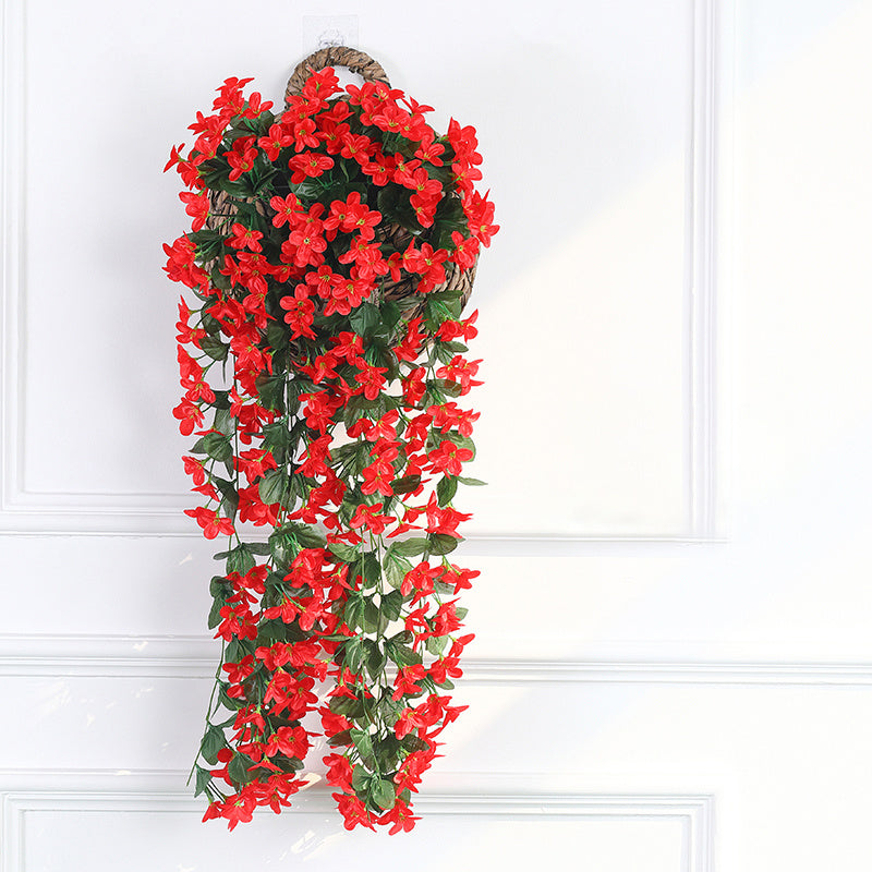 Wall Hanging Fake Flower Violet Window Balcony Decoration,Red