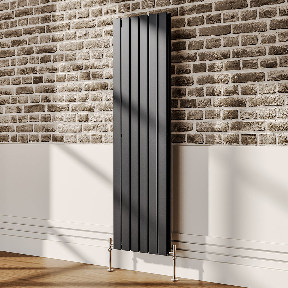 1368W Steel Smoke Grey Vertical Tall Radiator with Double Panel