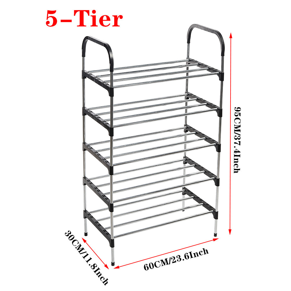 5 Tier Metal Shoe Rack Shoe Storage Stand Organiser