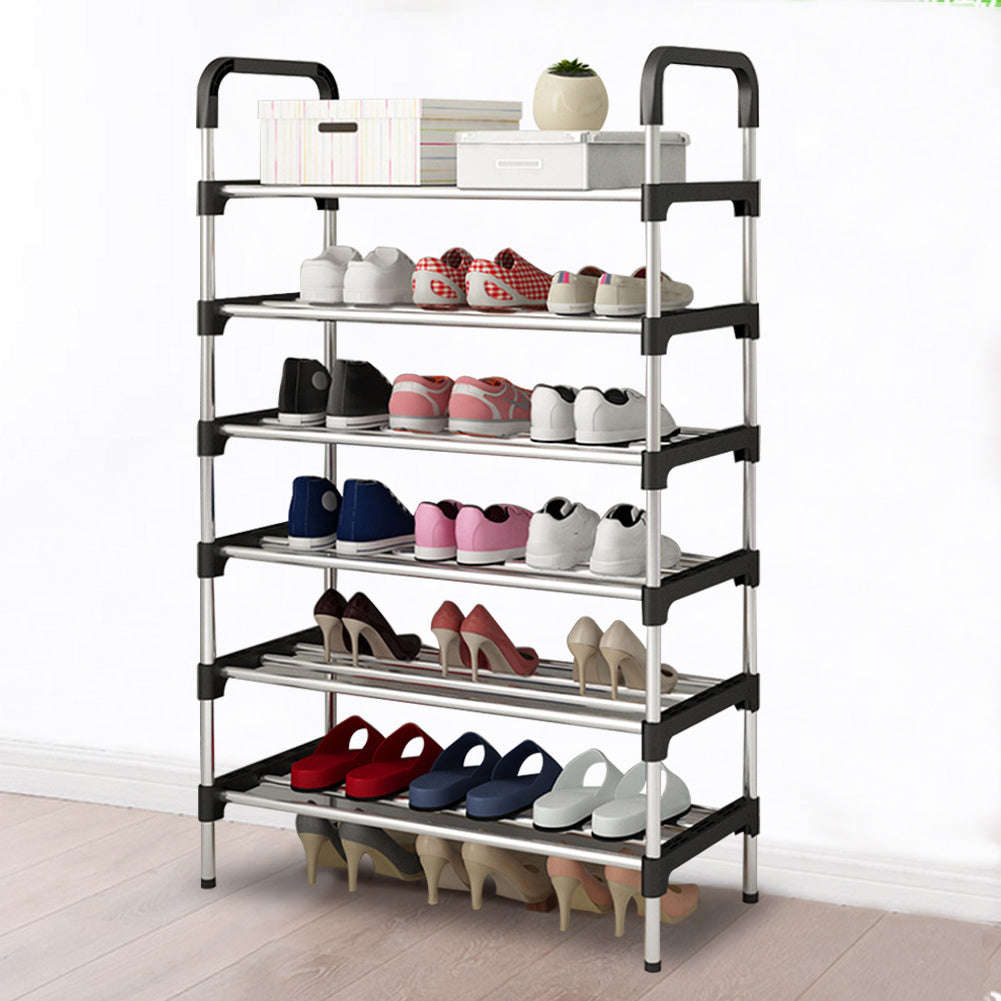 6 Tier Metal Shoe Rack Shoe Storage Stand Organiser