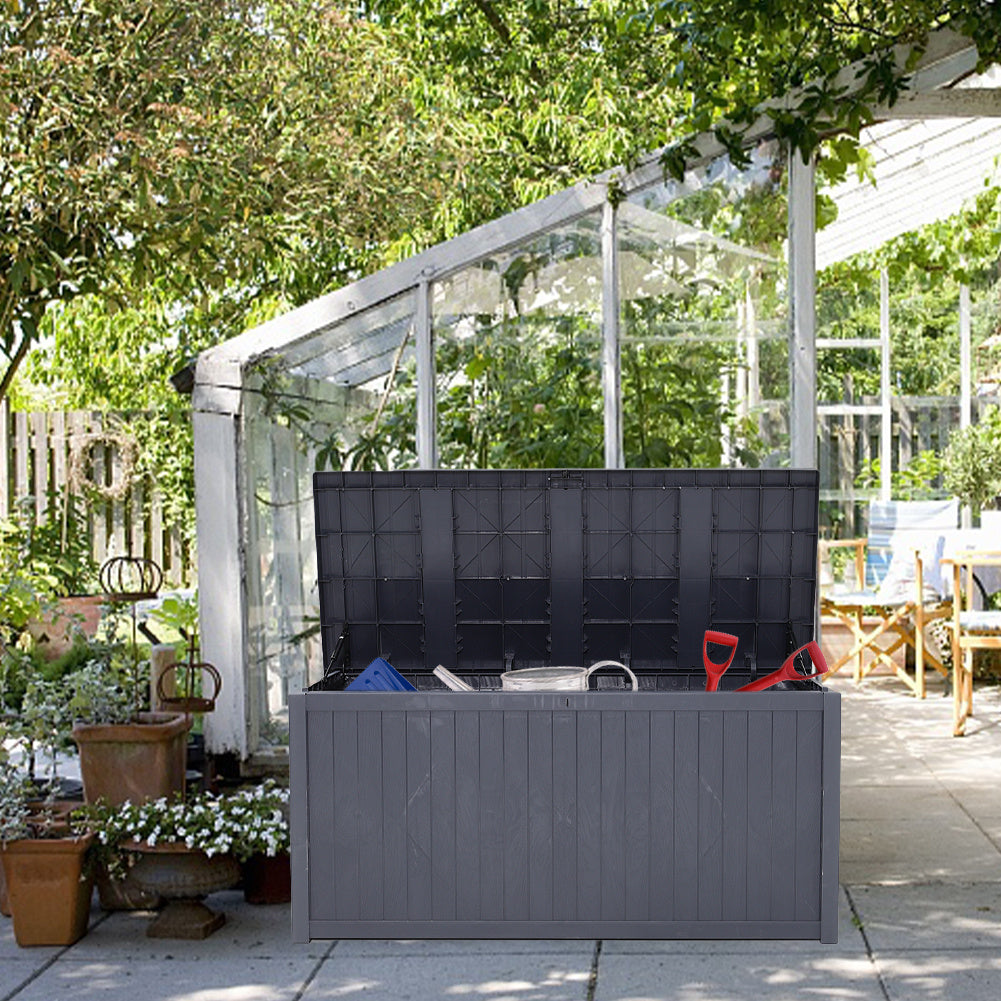 430L Ottoman Toy Box Chest Plastic Garden Storage Blanket