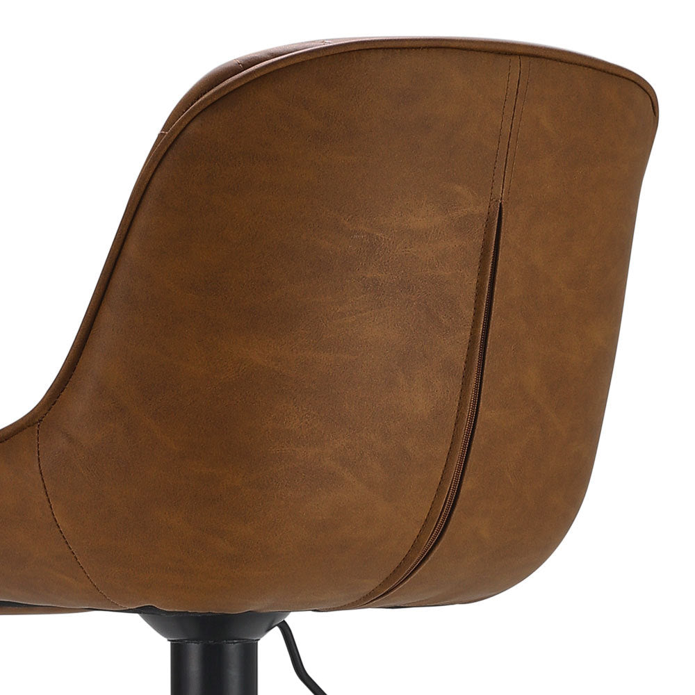 Set of 2 PU Leather Counter Swivel Height Bar Stools for Pub Dining Room