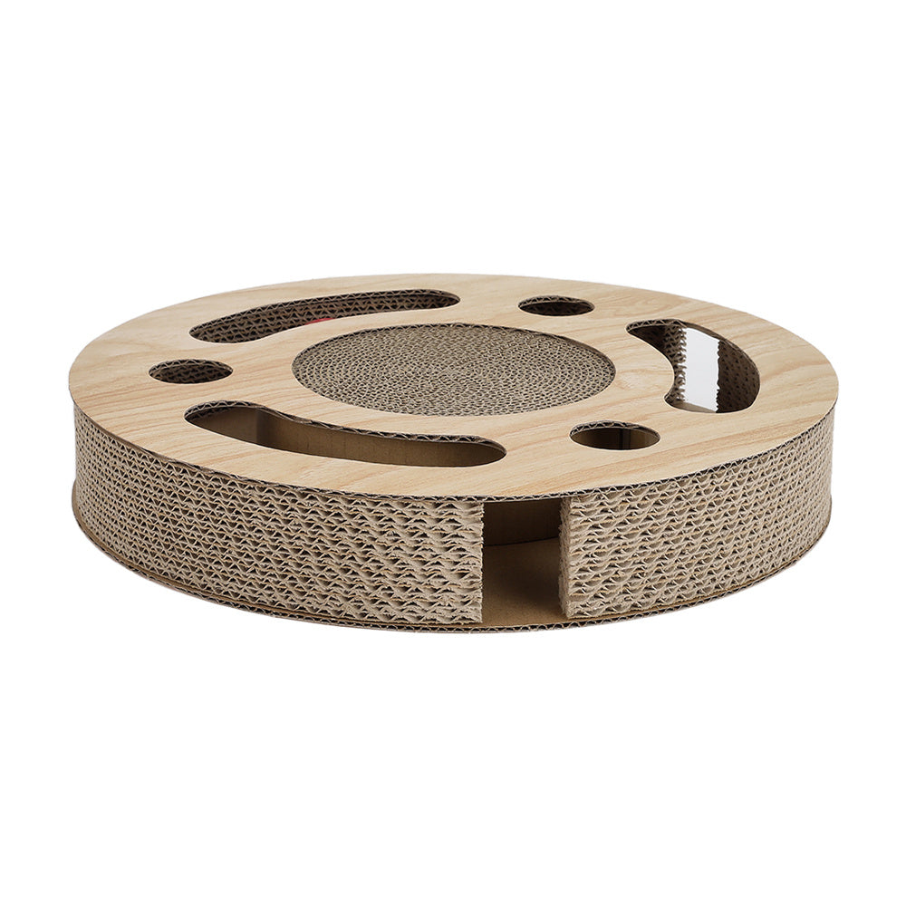 Brown Round Cat Scratching boards with Ball Toy
